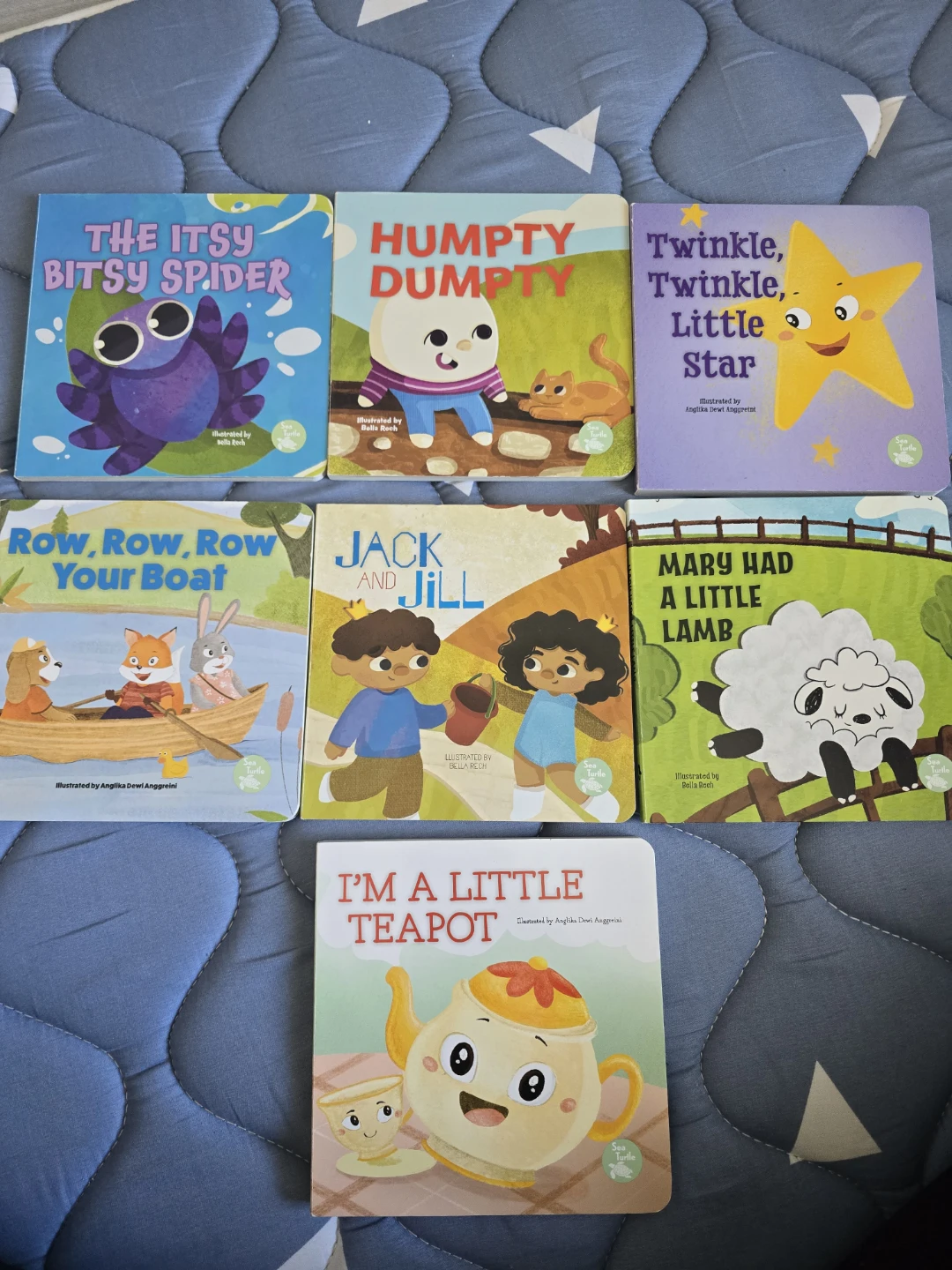 Set of 7 Sea Turtle Nursery Rhyme Board Books