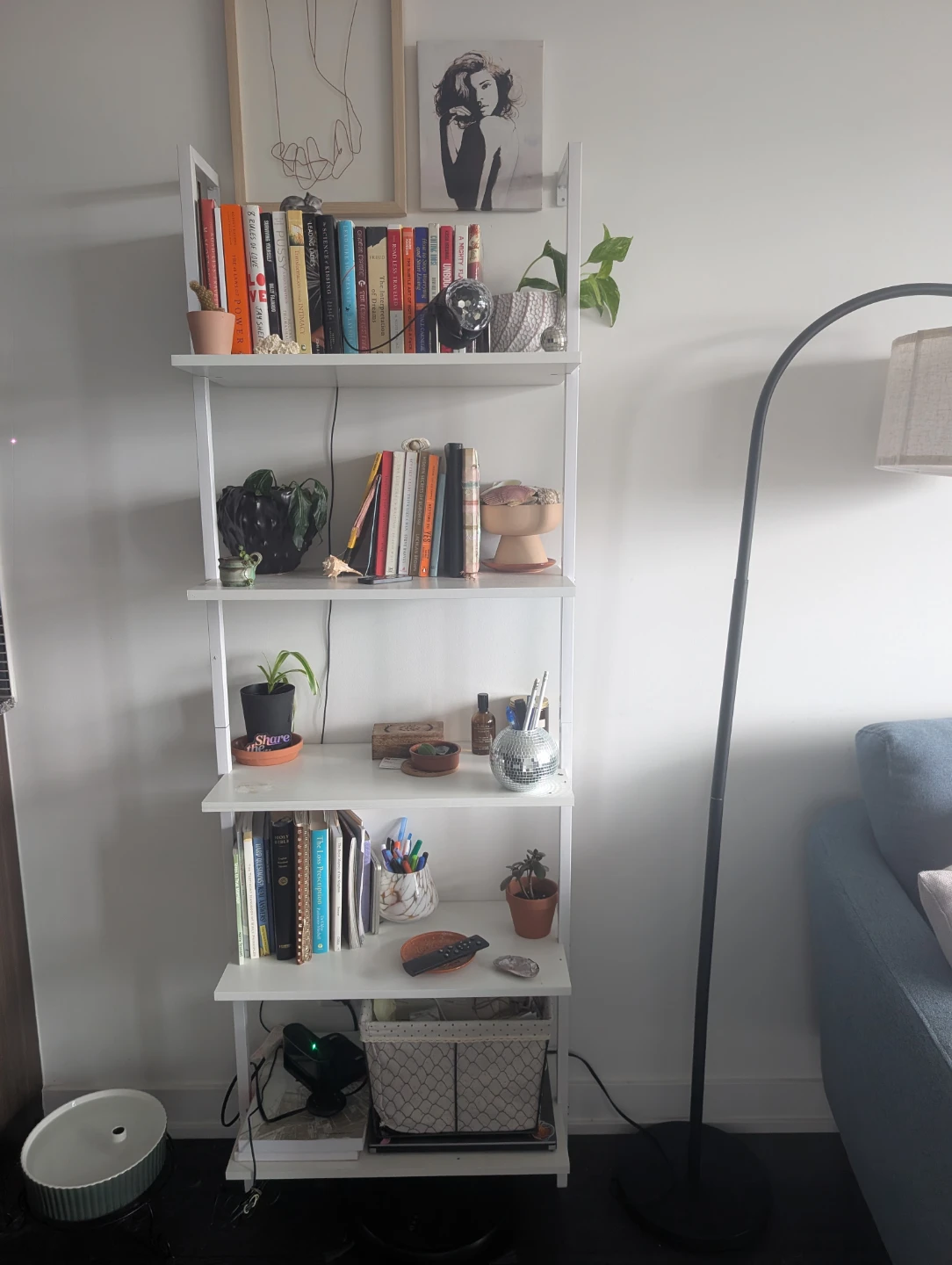 White 5-Tier Ladder Shelf