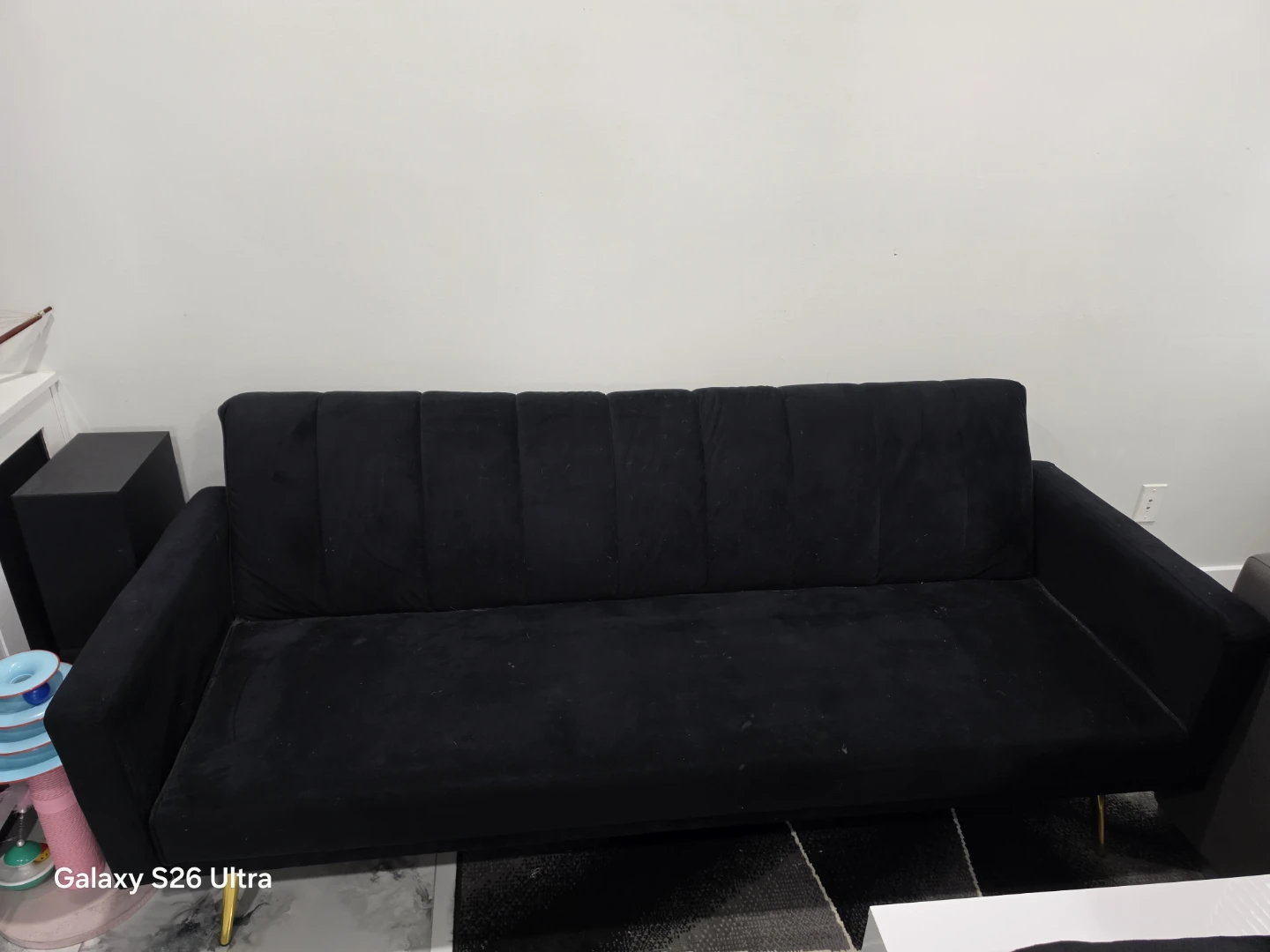 Black Velvet Sofa Bed