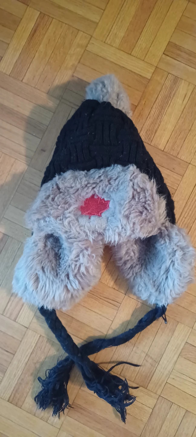 Black and Grey Maple Leaf Trapper Hat 🏈