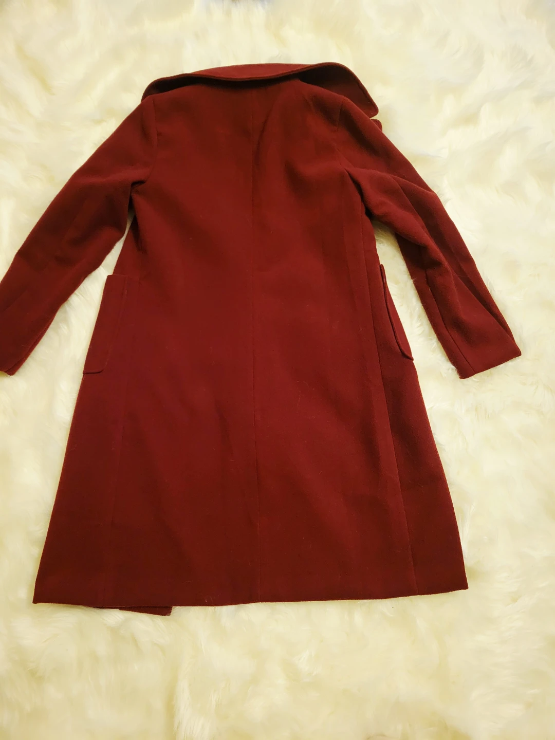 Size medium Burgundy Wool-Blend peacoat - photo 3