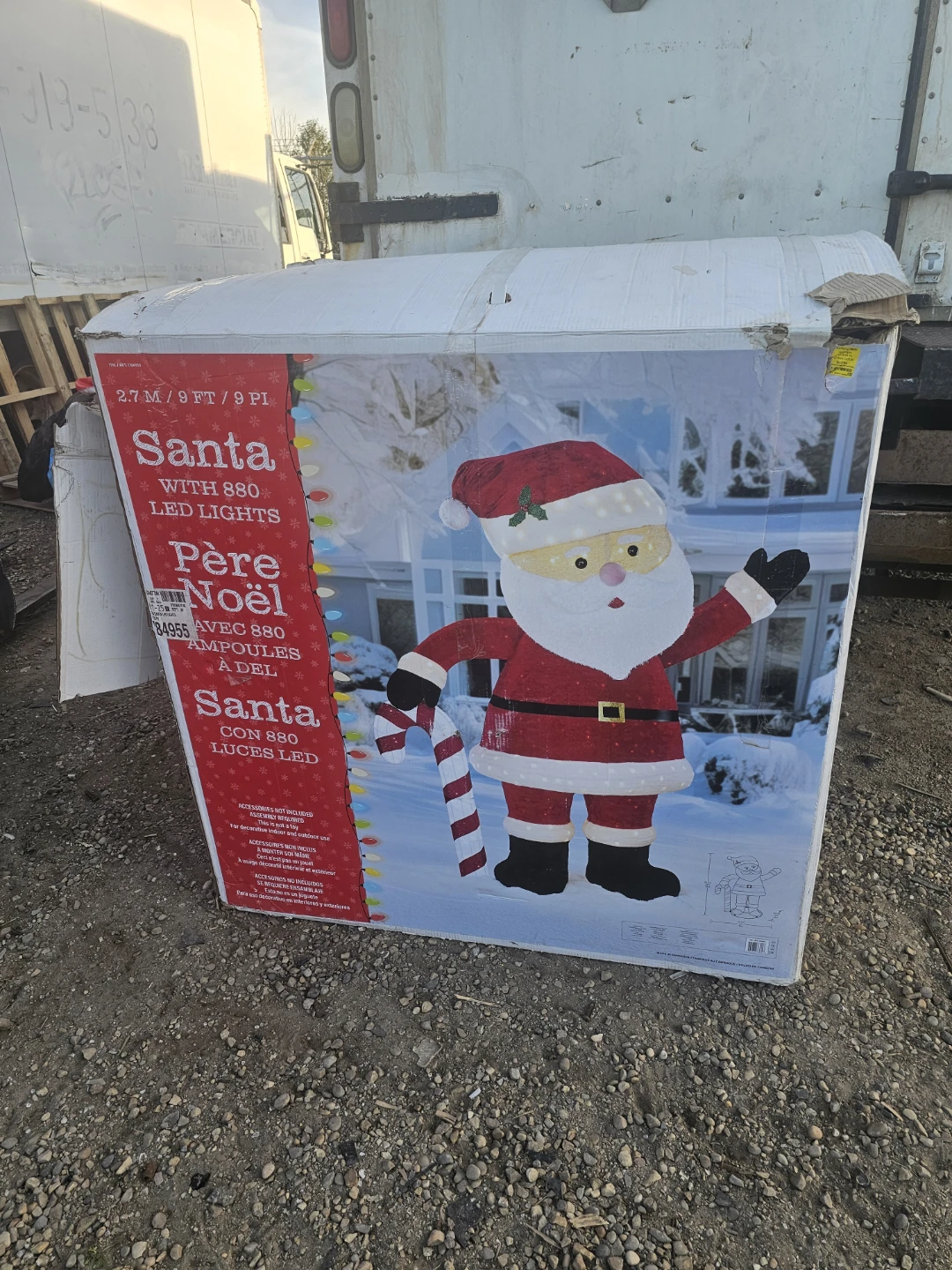 Santa Claus LED Light Display - 9ft Tall