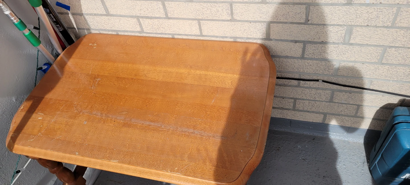 Wooden end table with lower shelf - photo 5