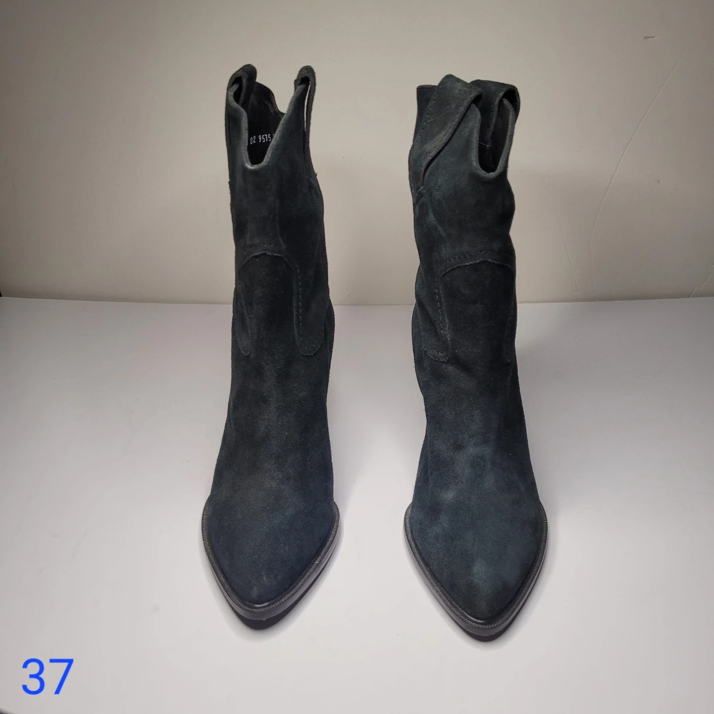 Black Suede Wedge Western Boots