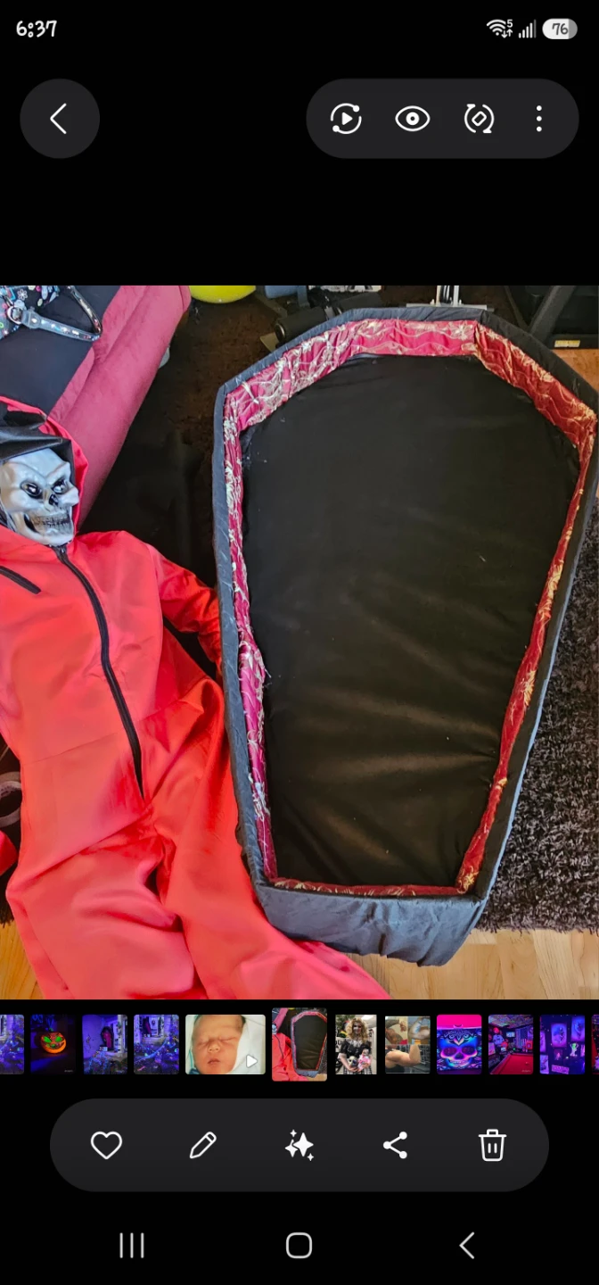 Halloween Coffin Prop with Skeleton