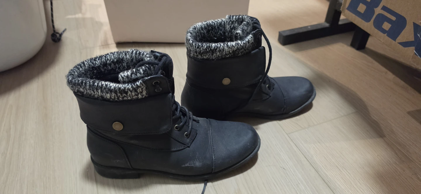 JUSTFAB Black Carissa Knit-Cuff Boots - USED - photo 3