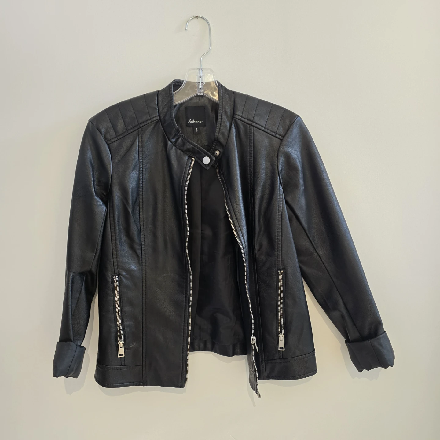 Reitmans Black Faux Leather Jacket