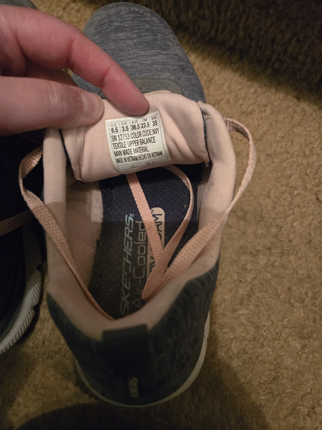 Skechers Air-Cooled Sneakers Navy Pink Size 6.5 - photo 4