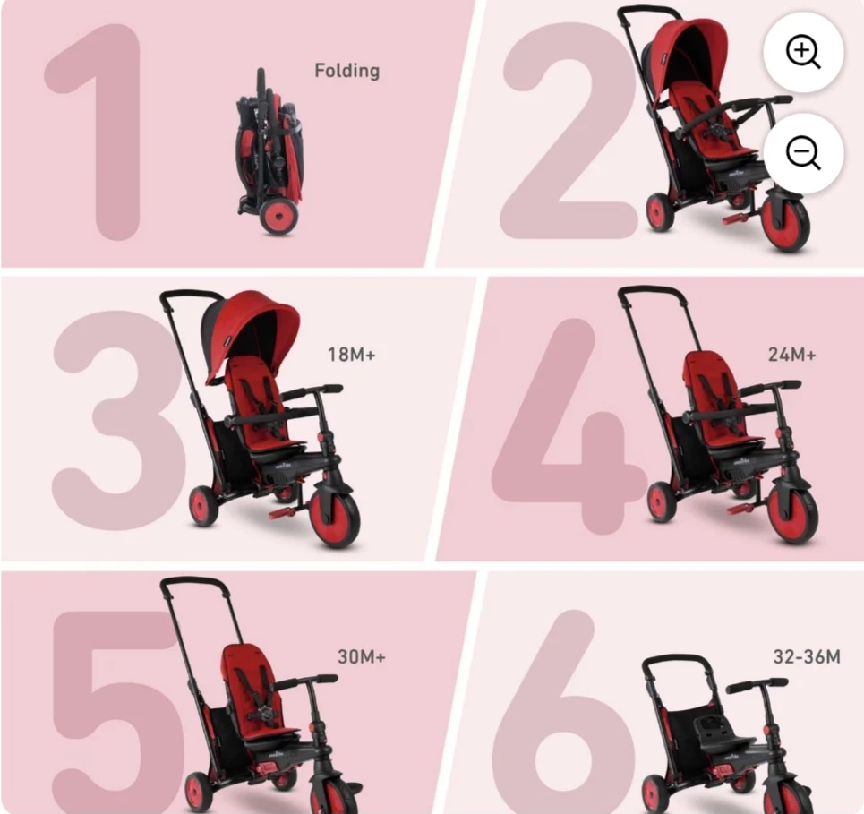 smarTrike Folding Tricycle Red