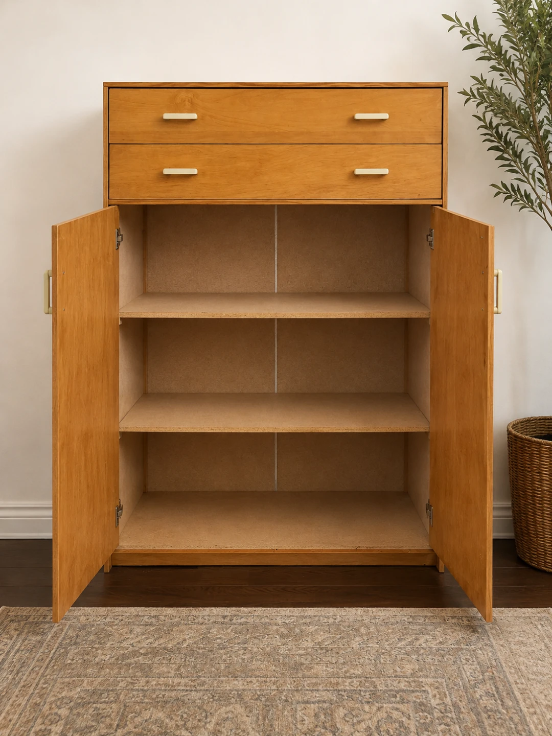 Mid-Century Style Wooden Storage Cabinet
