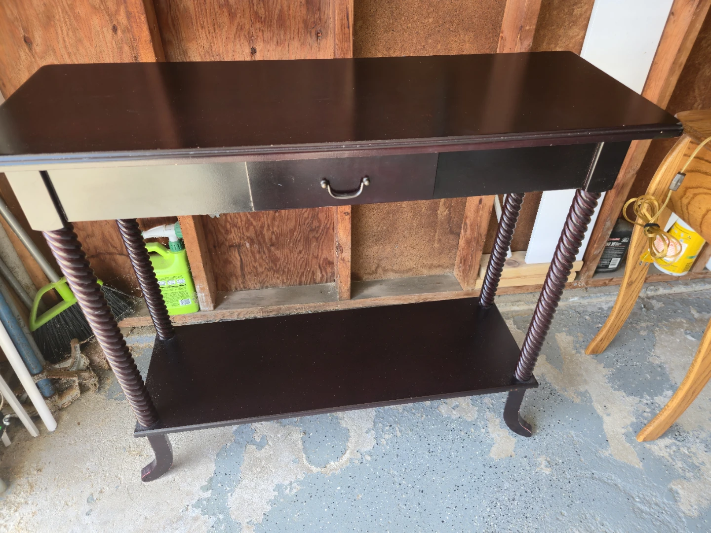 Mahogany Console / Sofa Table with Drawer & Shelf - photo 2