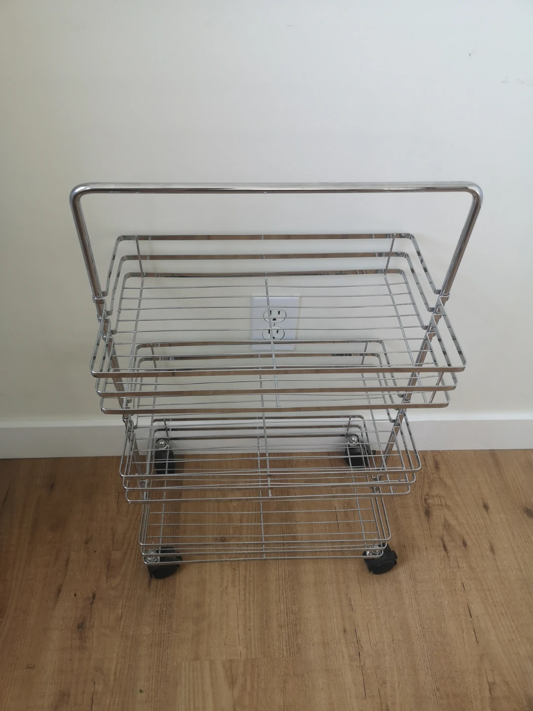 3-Tier Chrome Rolling Utility Cart