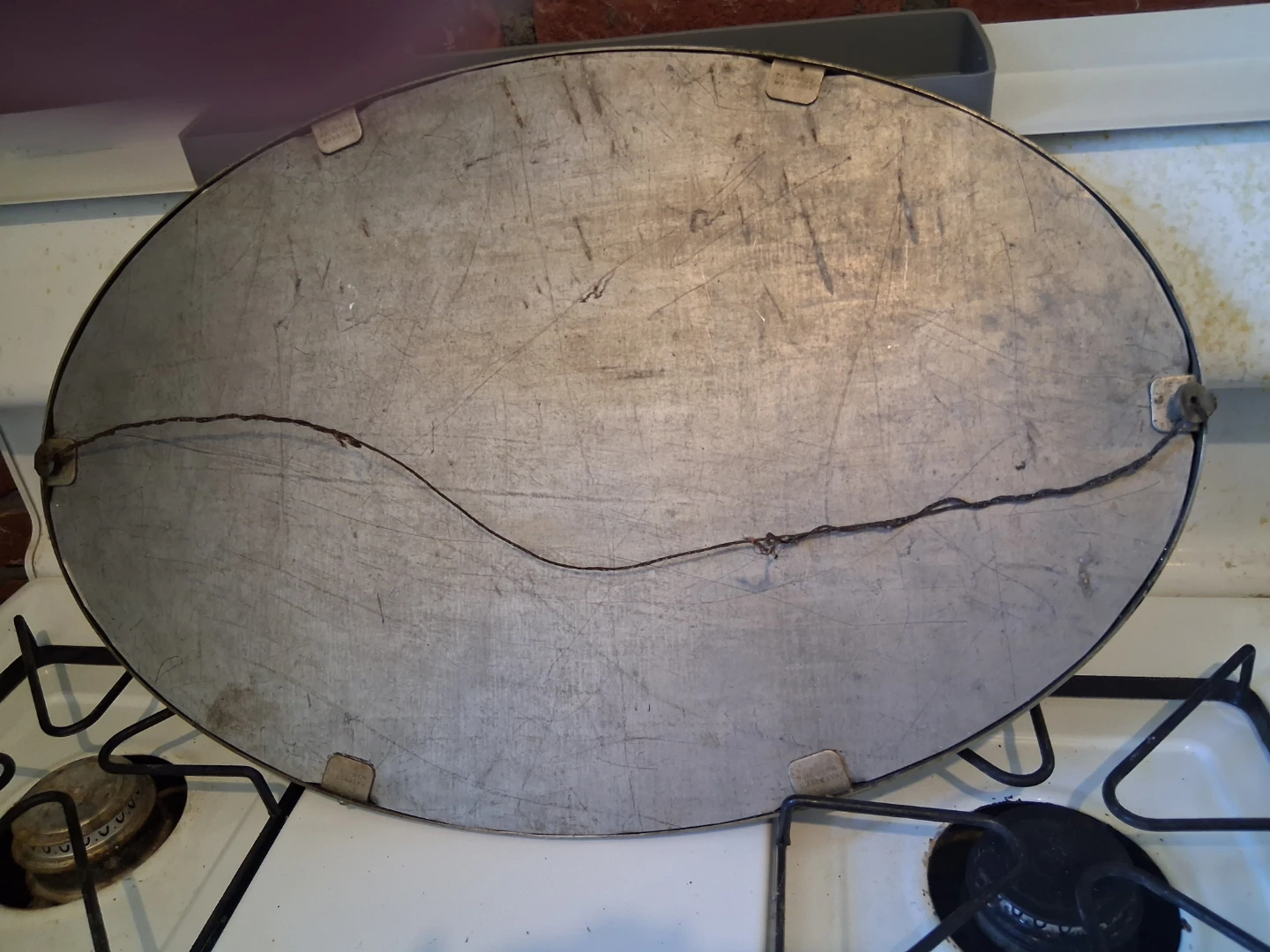 Vintage Oval Metal Wall Mirror - photo 3
