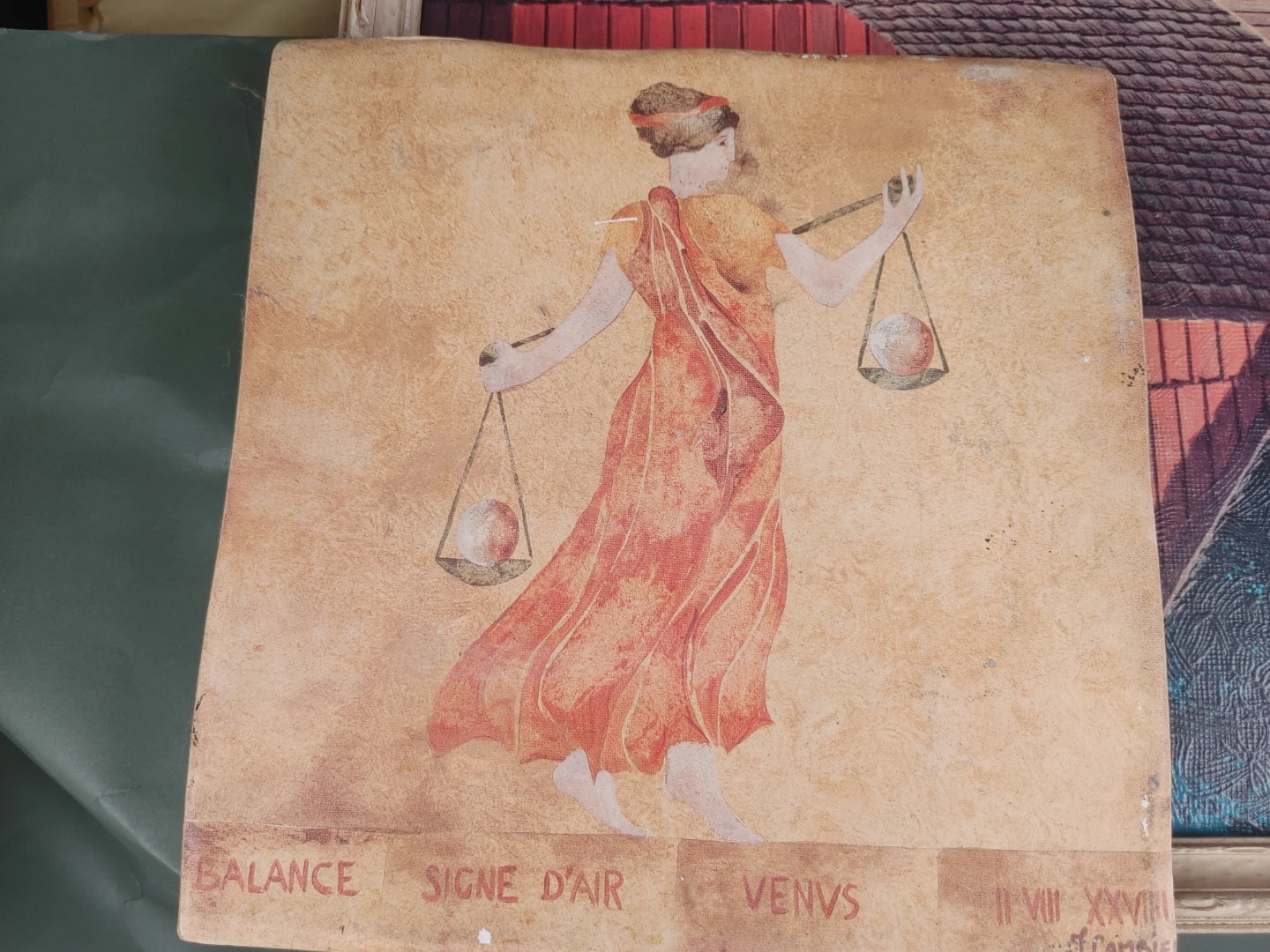 Vintage Libra Zodiac Wall Tile