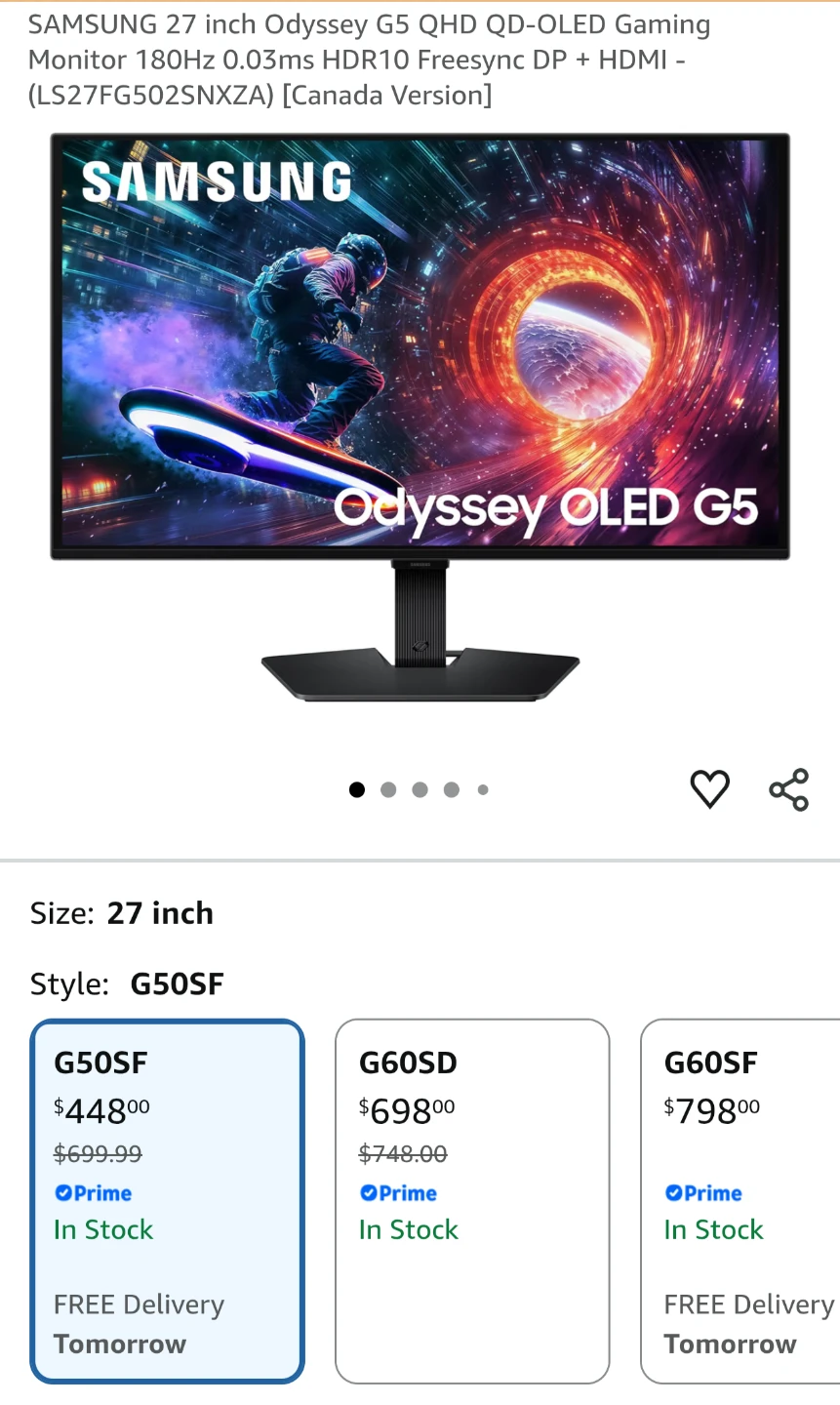Samsung Odyssey G5 27 inch OLED Gaming Monitor - photo 2