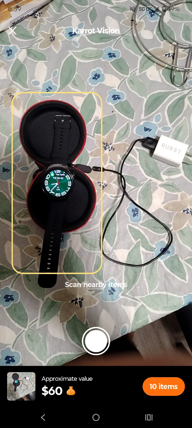 Black Smartwatch with Case and Charger