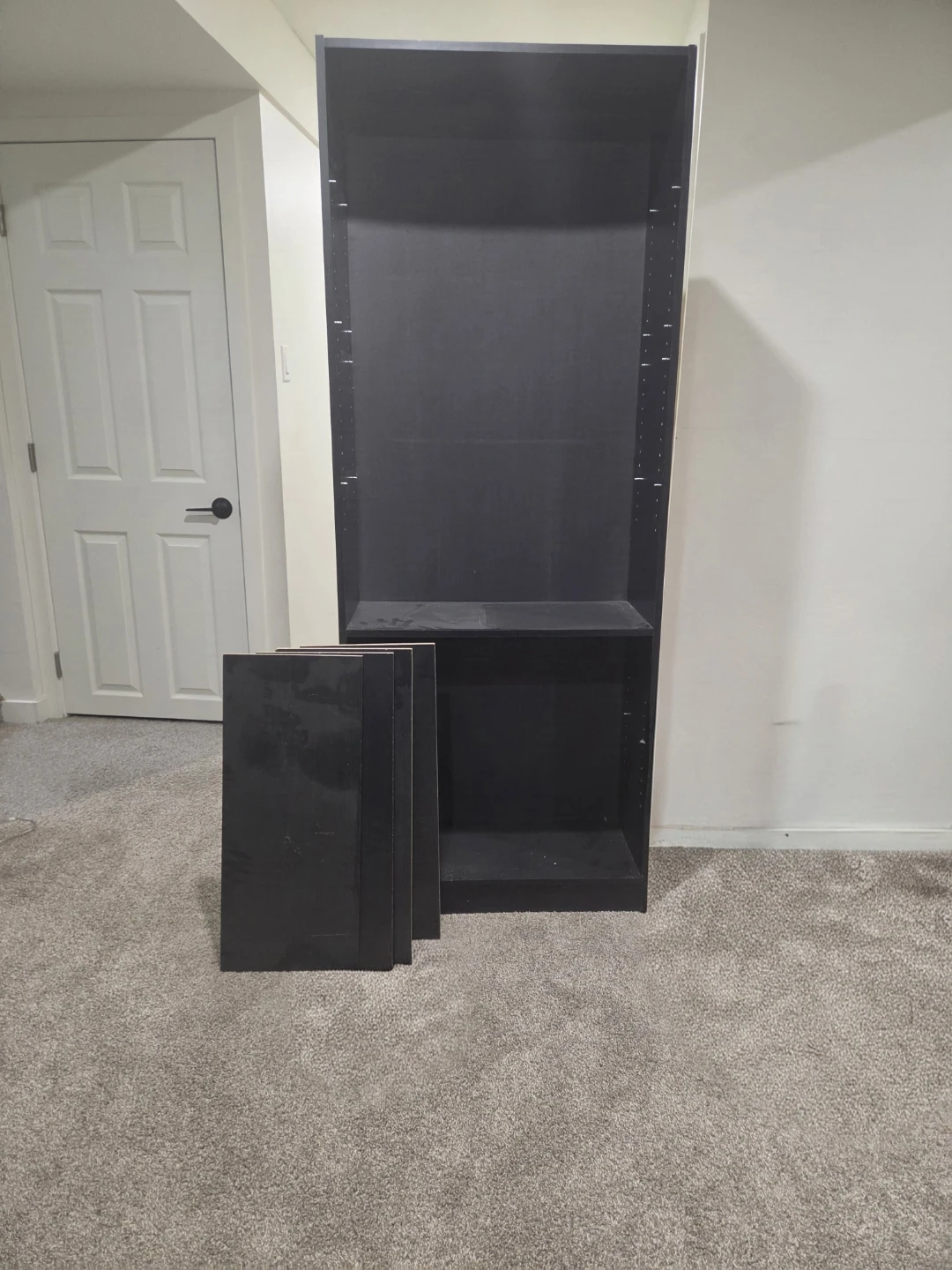 Black Tall Bookshelf with 5 shelves - photo 2