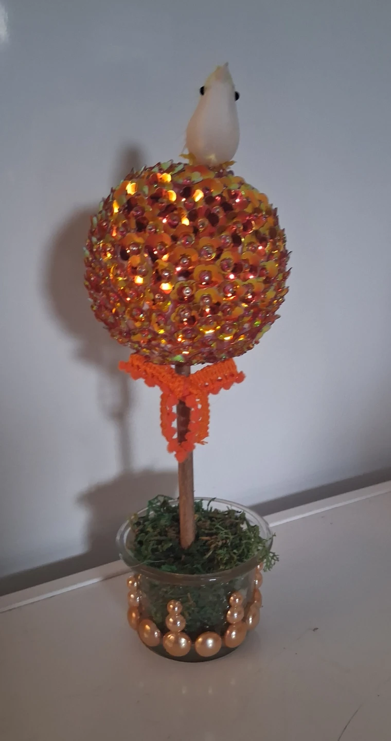 Handmade decorative artificial sequin topiary - photo 2