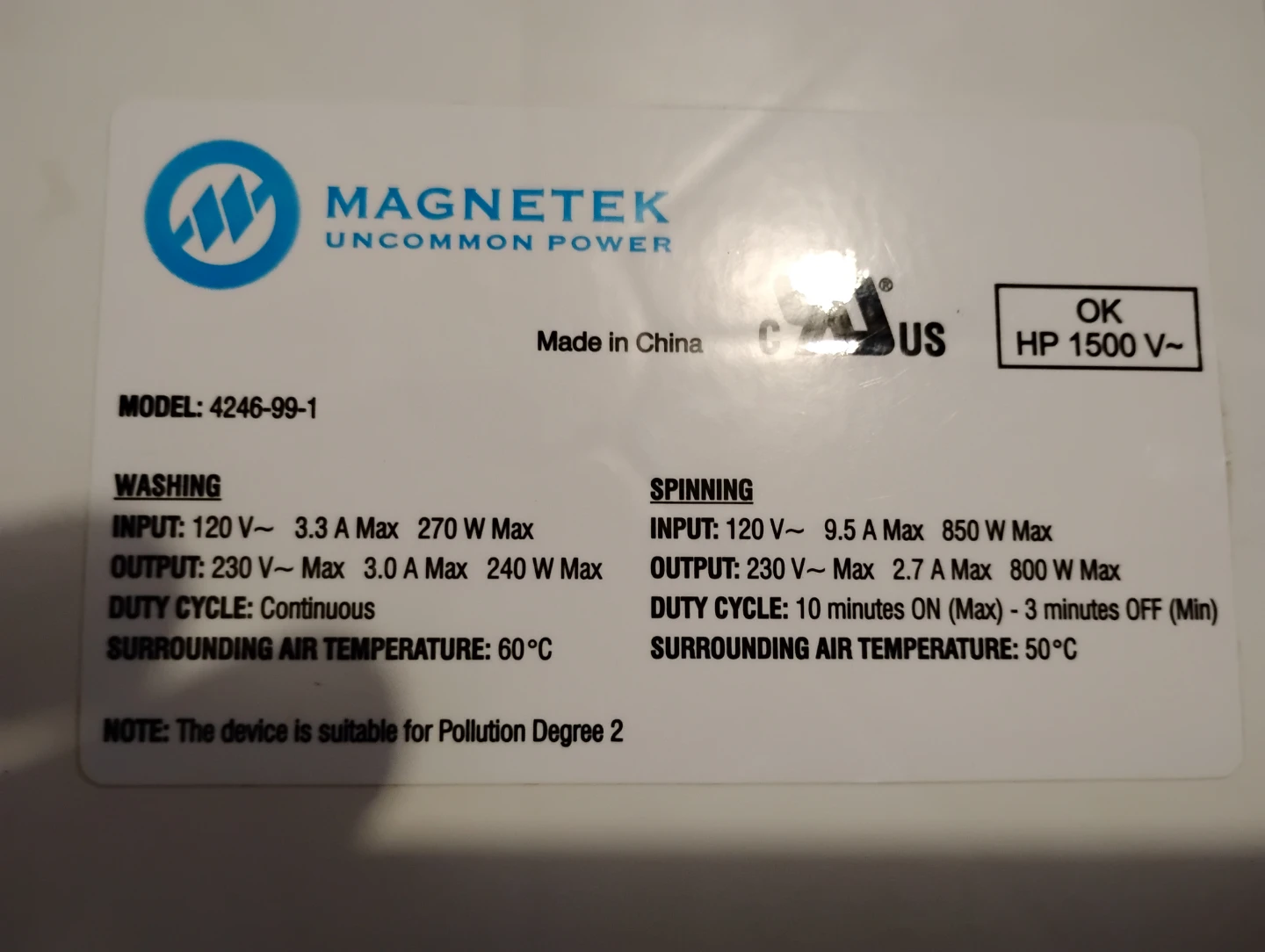 Magnetek Washer Drive Motor Control Board 4246-99-1
