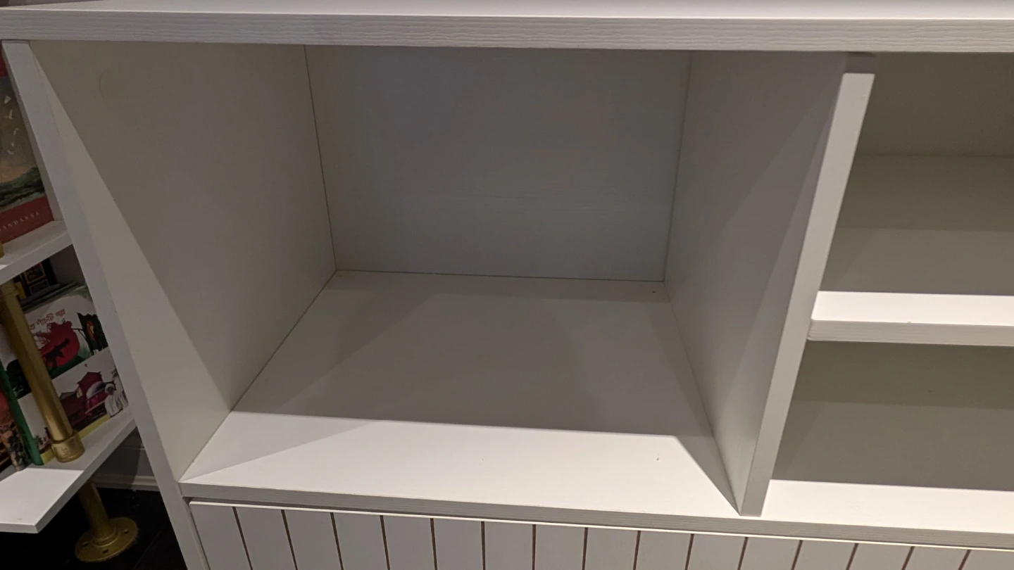 White Storage Cabinet with Gold Hardware - photo 5