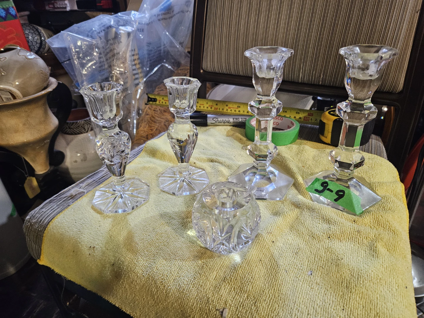 Set of 5 Crystal Candle Holders - photo 2