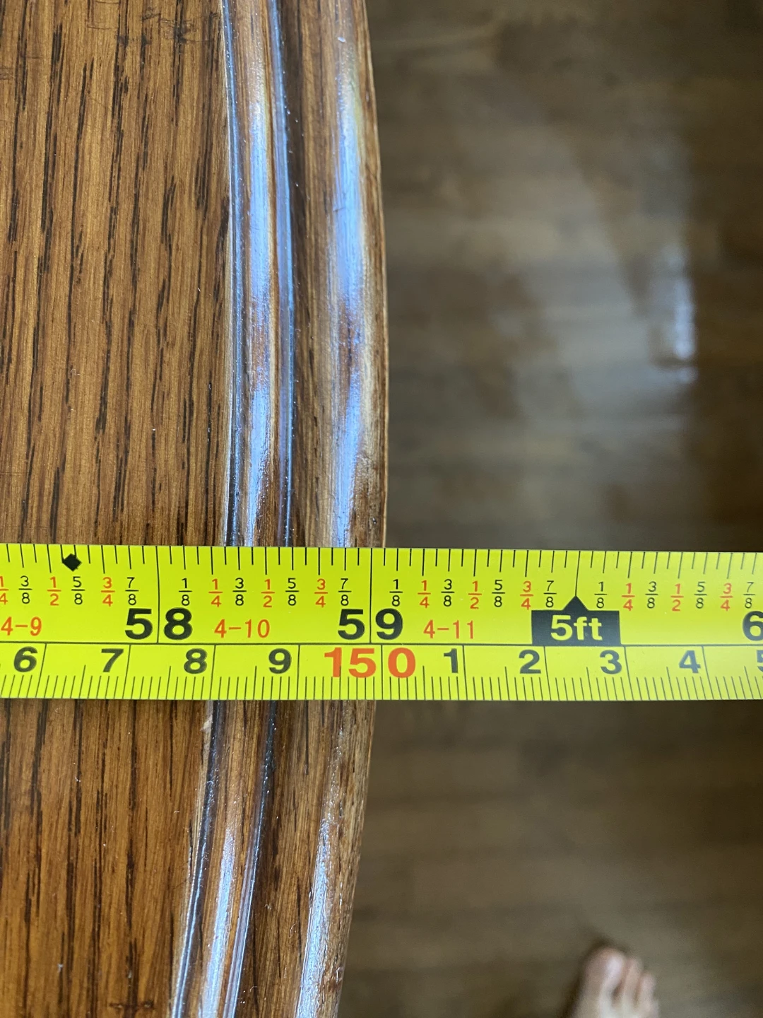 Oak Pedestal Dining Table with leaf, size in photos - photo 5