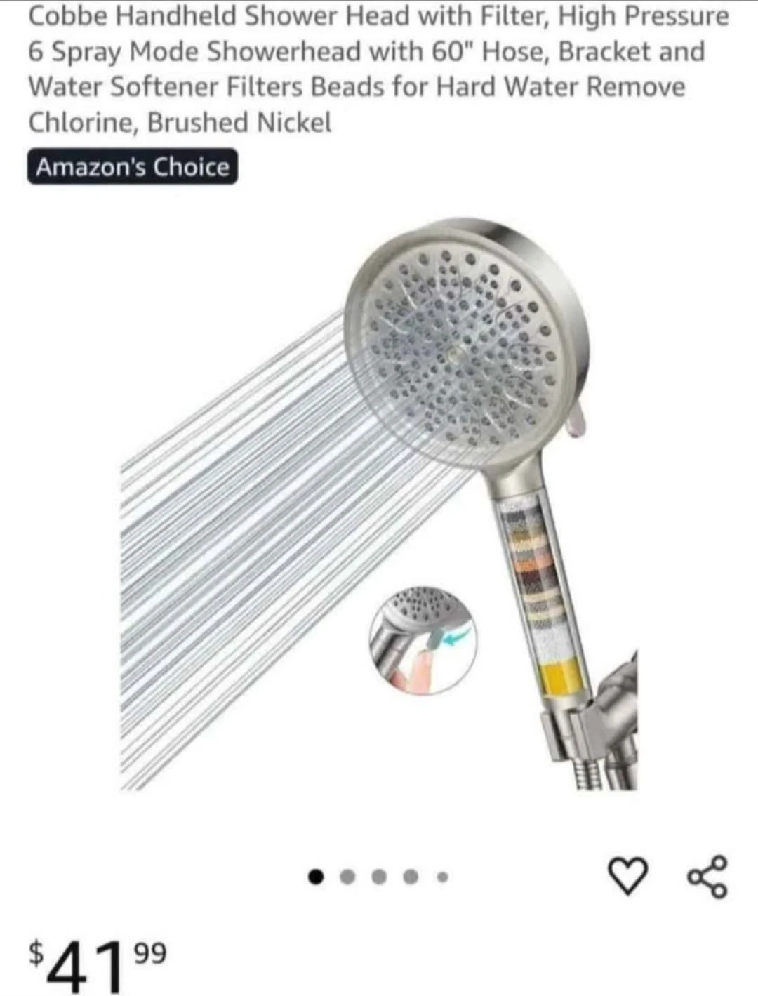 Cobbe Handheld Shower Head with Filter 🏈