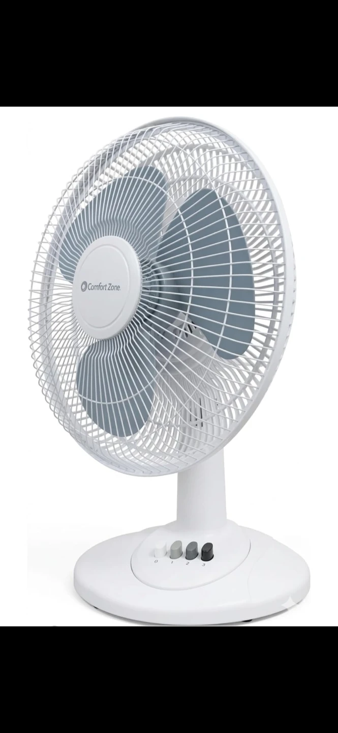 Comfort Zone White Tabletop Fan