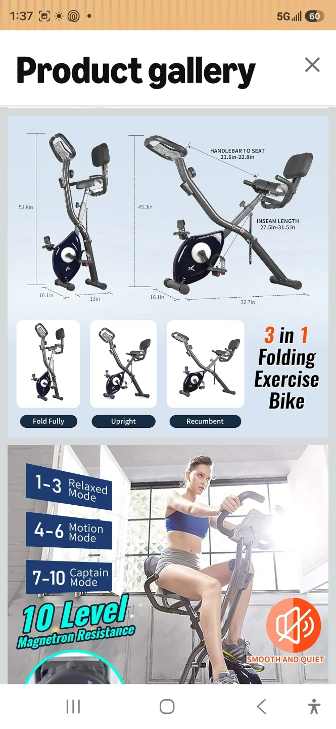 3-in-1 Folding Exercise Bike - photo 4