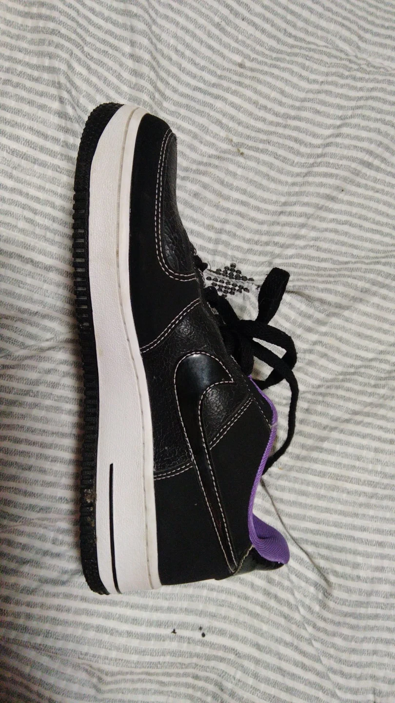 Nike Air Force 1 Black and Purple Shoes - photo 2