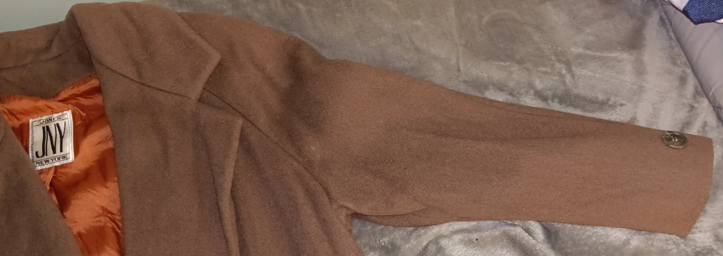 🔥 RARE FIND! Vintage Jones New York Brown LONG Wool Coat - photo 4