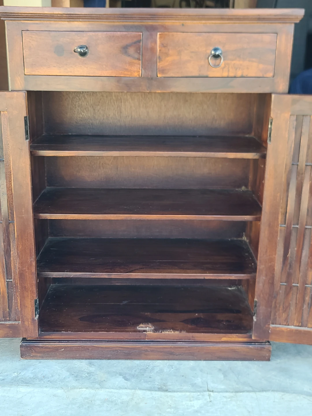 Rustic Wooden Storage Cabinet with Drawers and Shelves - photo 3