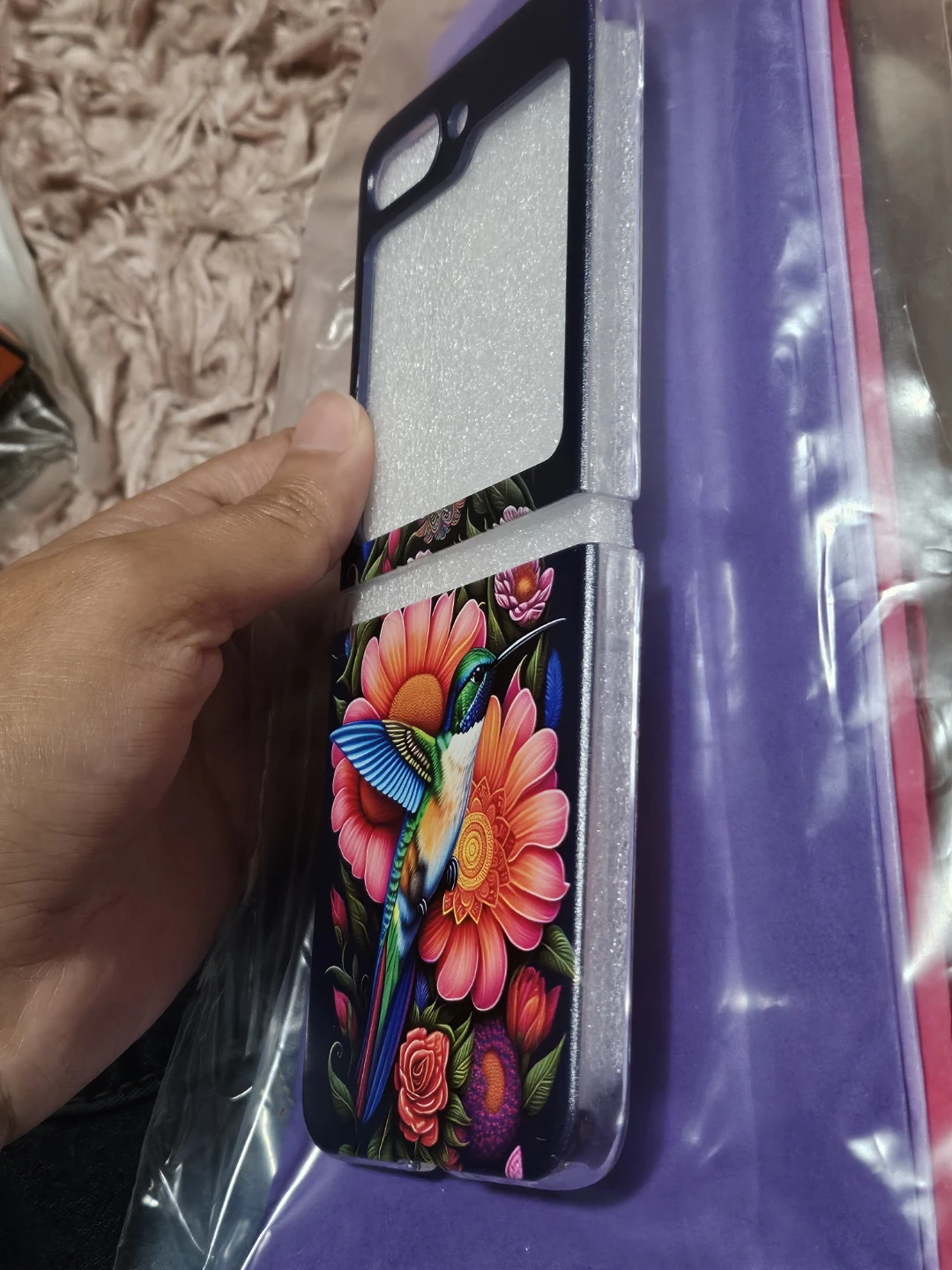 Samsung Galaxy Z Flip 5 Hummingbird & Floral Phone Case - photo 3