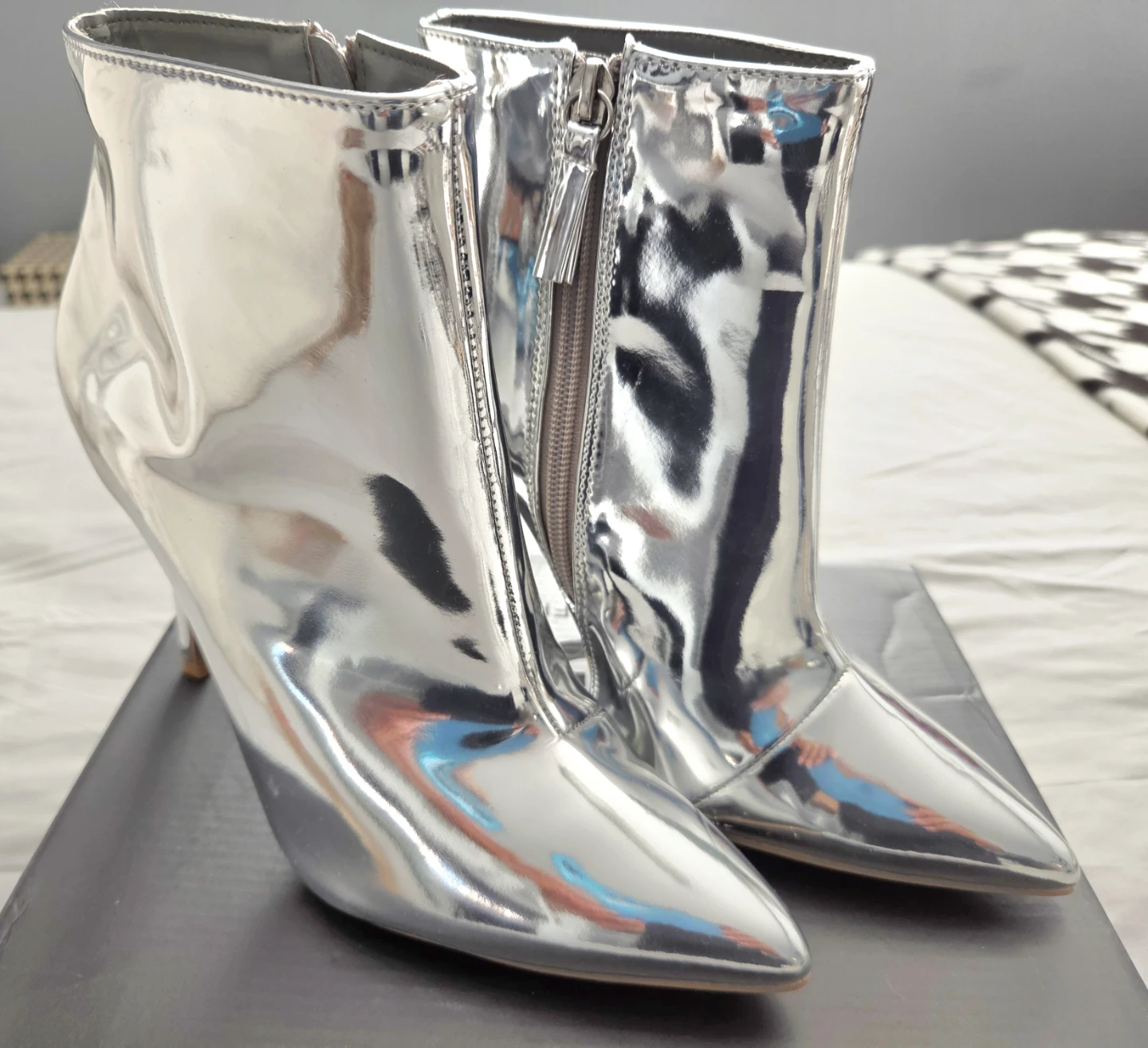 Silver Metallic Ankle Boots - photo 2