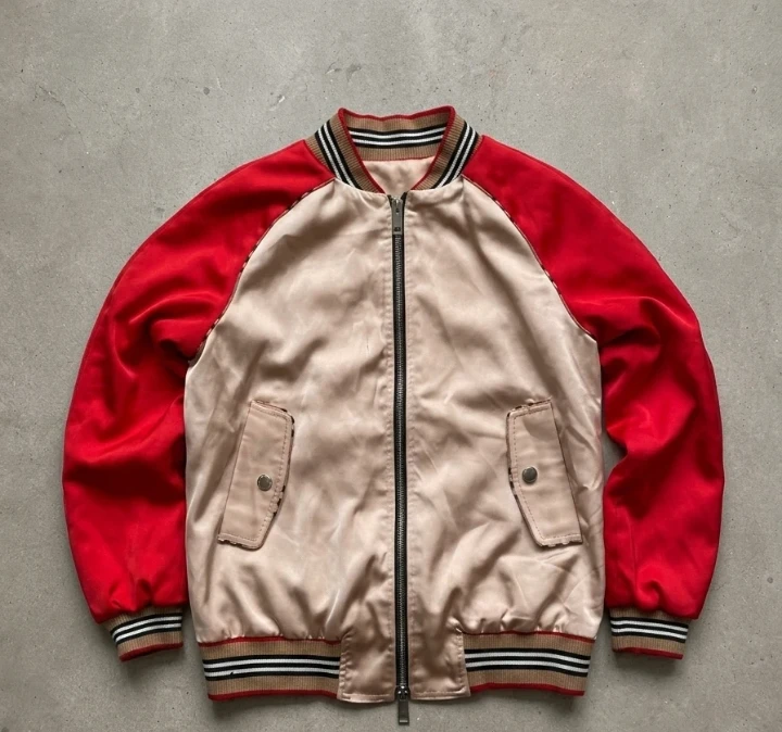 Burberry TB Monogram Satin Bomber Jacket