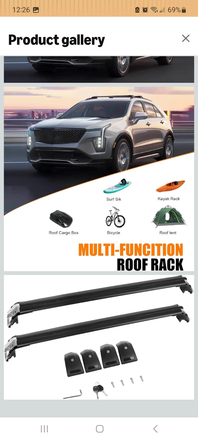 Roof Rack Cross Bars for Cadillac XT4 2018-2025 - photo 4