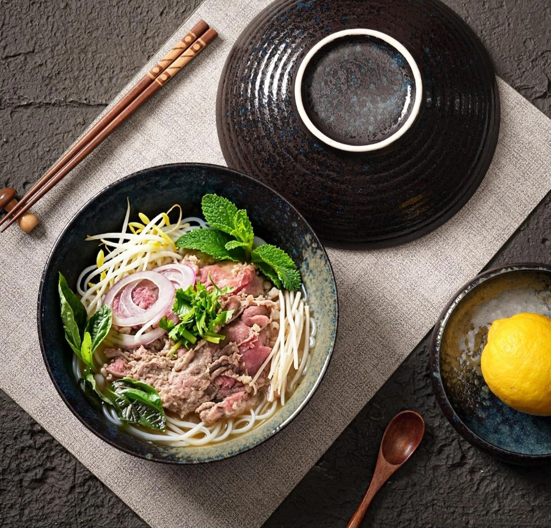 Uaral Ceramic Ramen Bowls - Nebula Blue, Set of 2 - photo 2