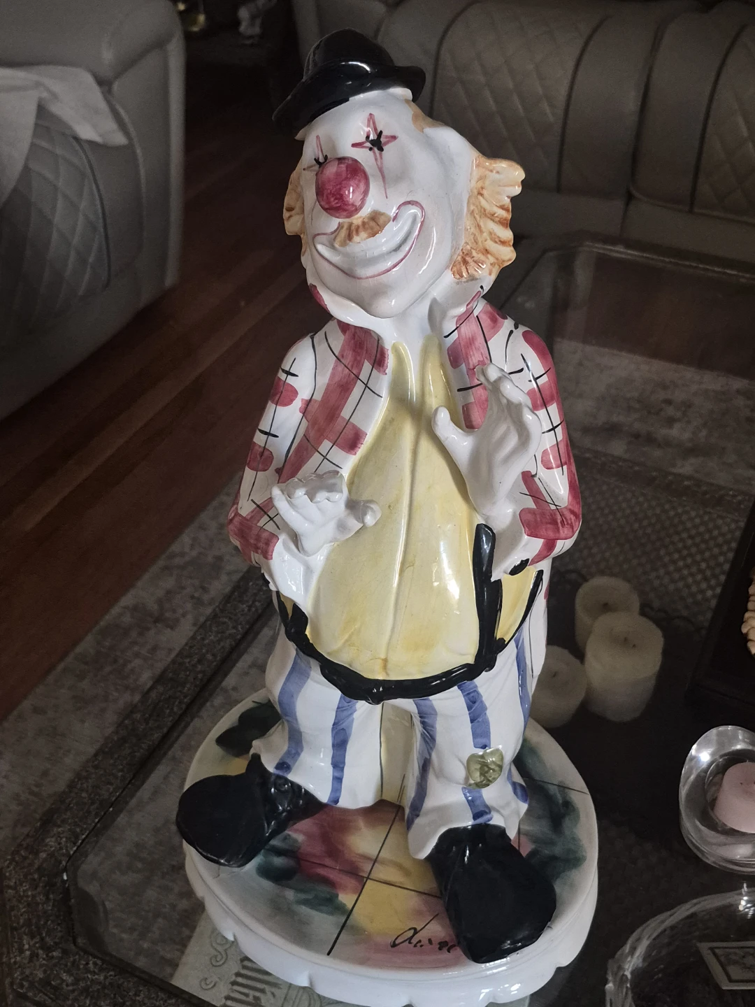 Ceramic Hobo Figurine Sitting on Bench - photo 5