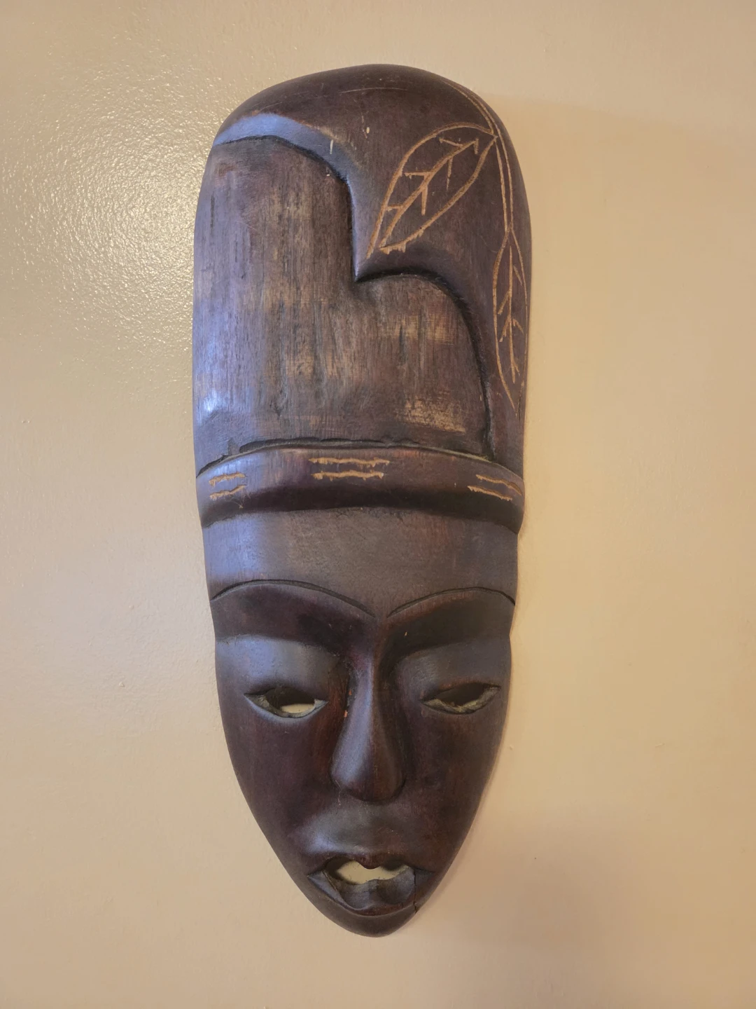 Hand-Carved Wooden Wall Mask