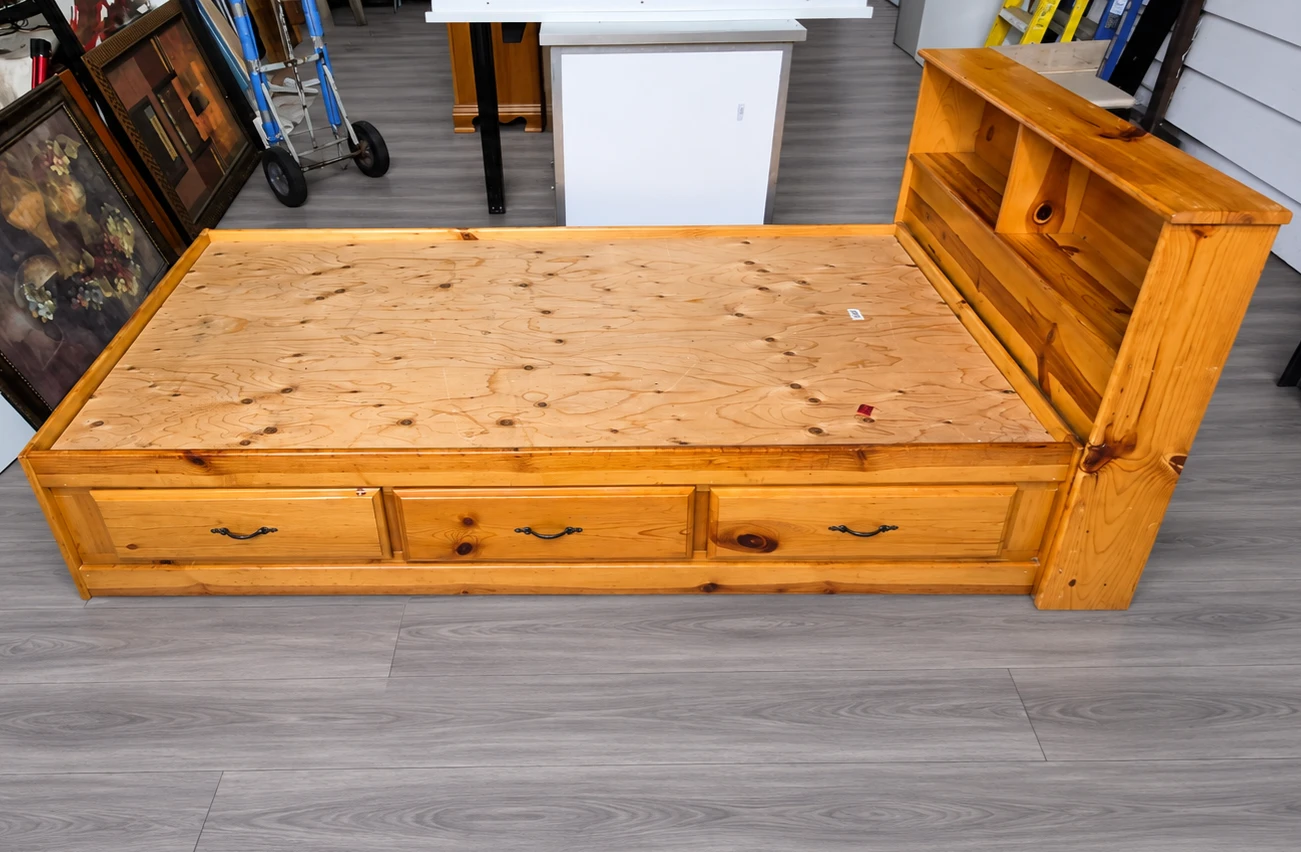Solid Pine Twin Captains Bed with Storage - photo 3