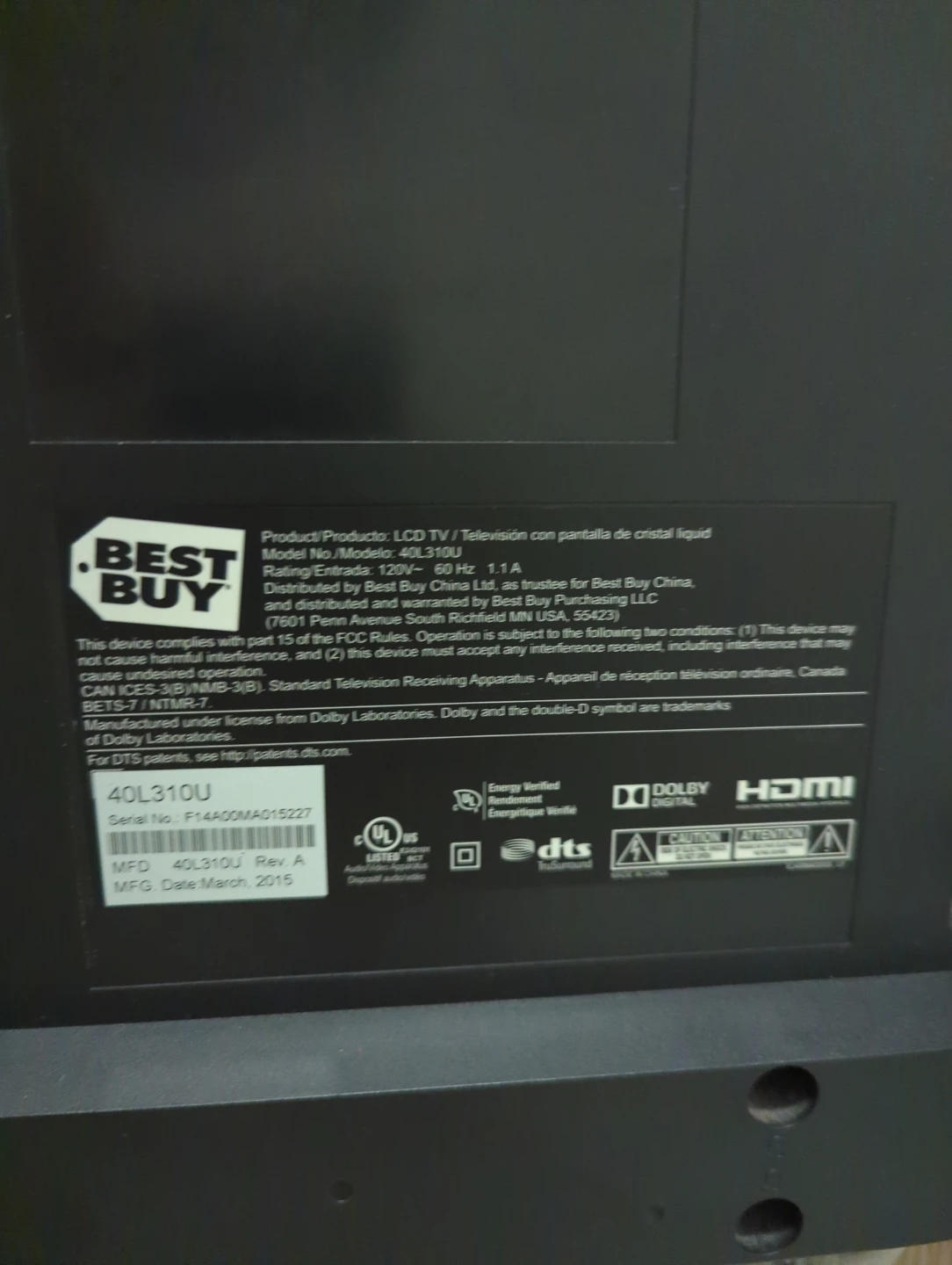 Toshiba 40L310U 40-inch LED Television - photo 3