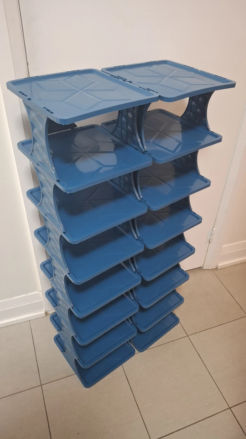Light Blue Plastic Modular Shoe Rack 🏈