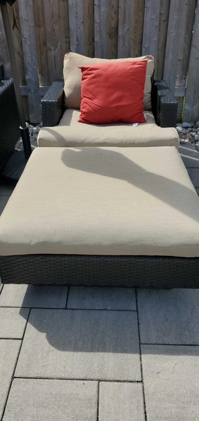 Price for both. Wicker Patio Lounge Chair with Ottoman - photo 2