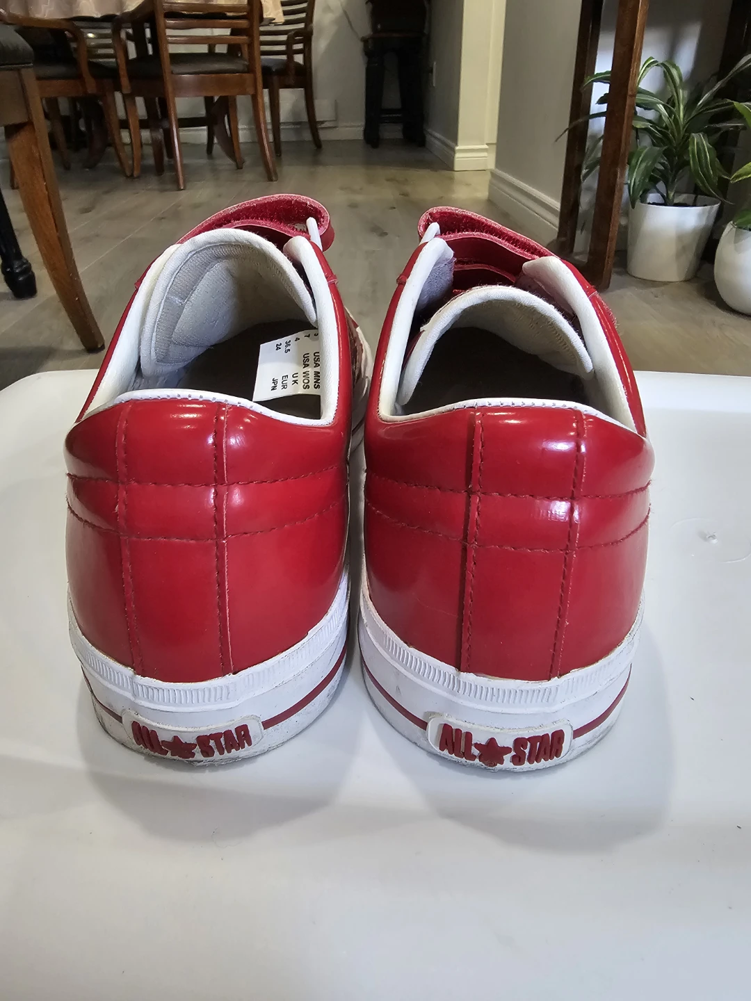 Womens Converse One Star Velcro Sneakers Red - photo 4
