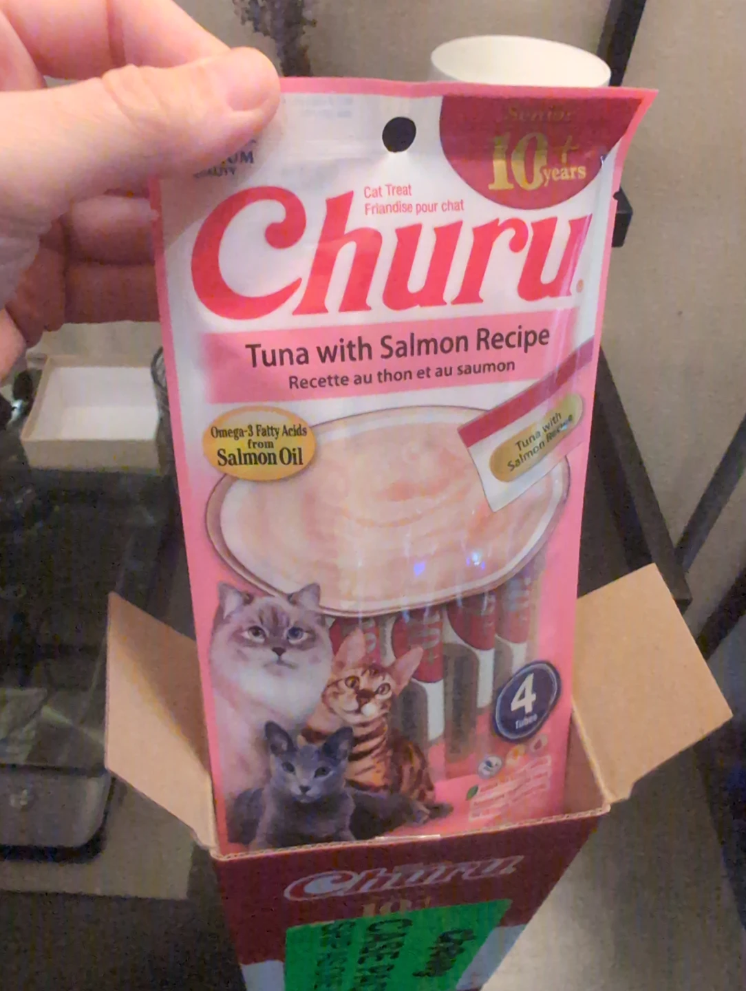 24xChuru Senior 10+ Cat Treats Tuna with Salmon