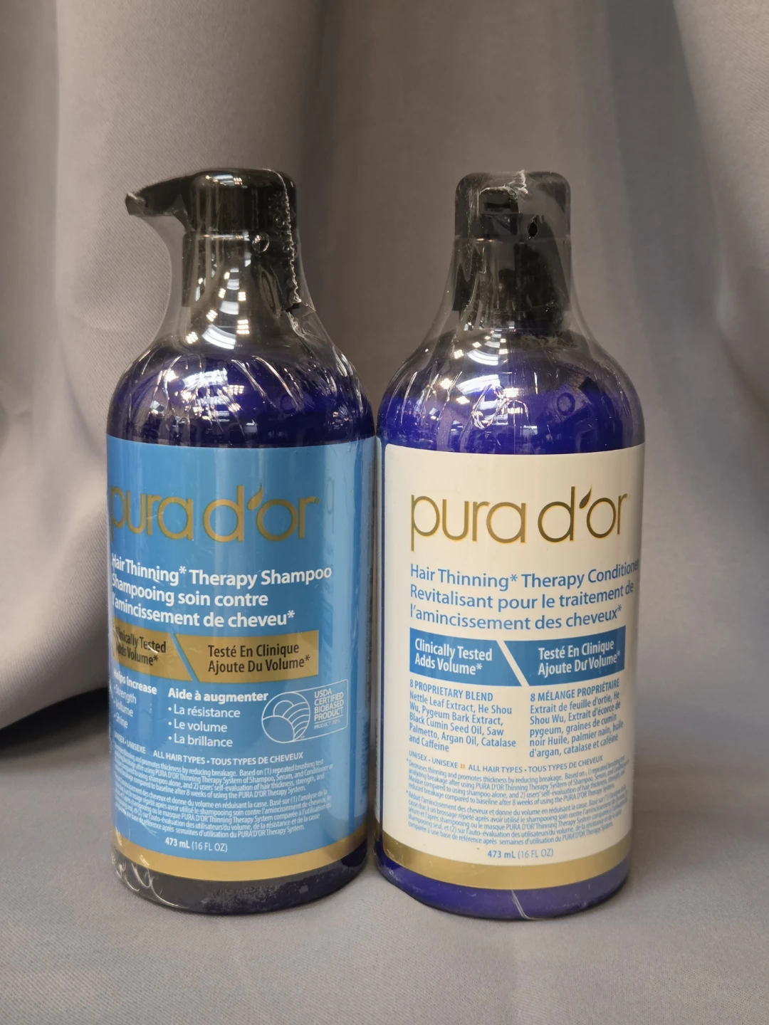 PURA D'OR Hair Thinning Therapy Shampoo & Conditioner Set