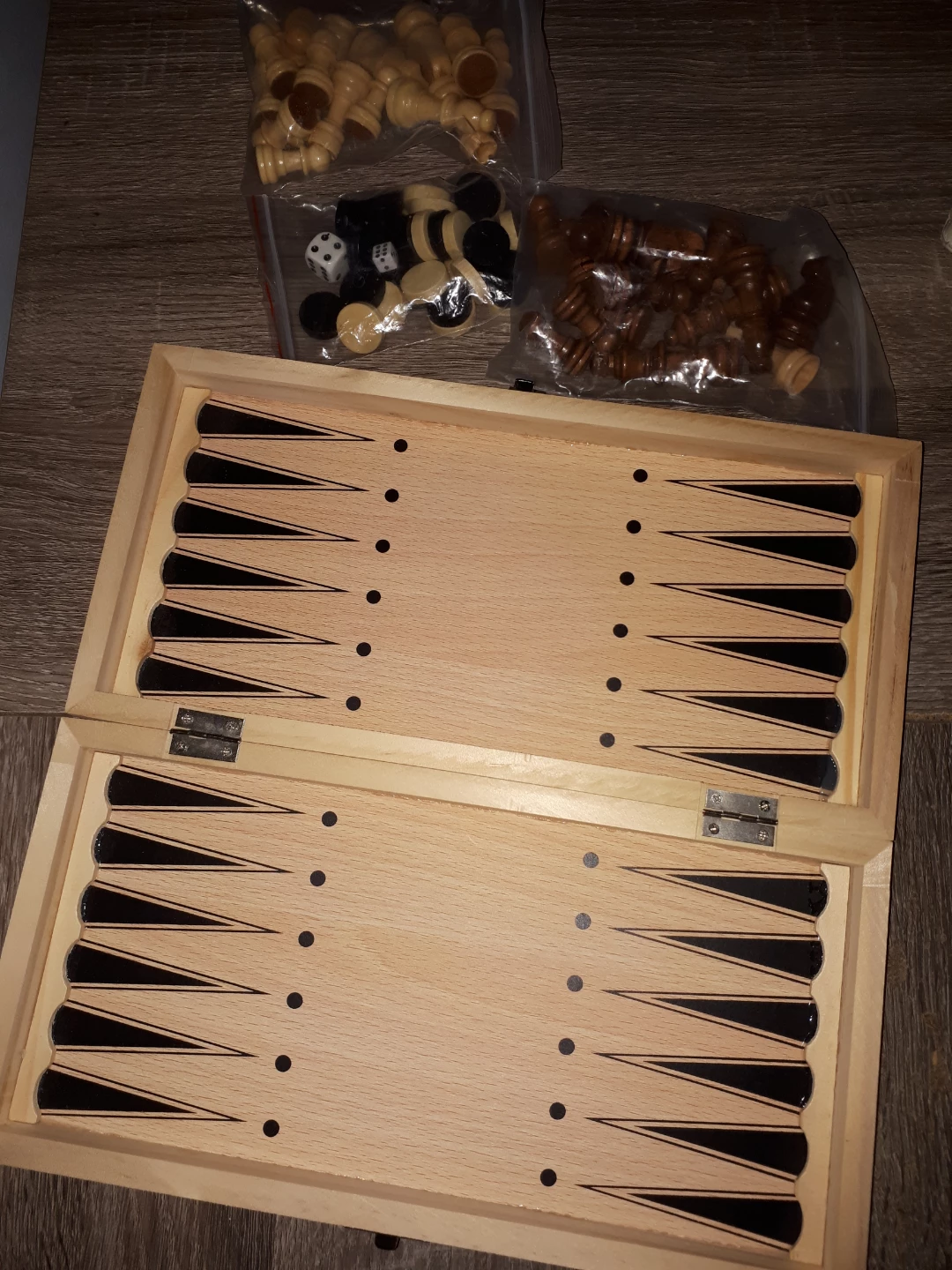 3-in-1 Chess, Checkers and Backgammon Set