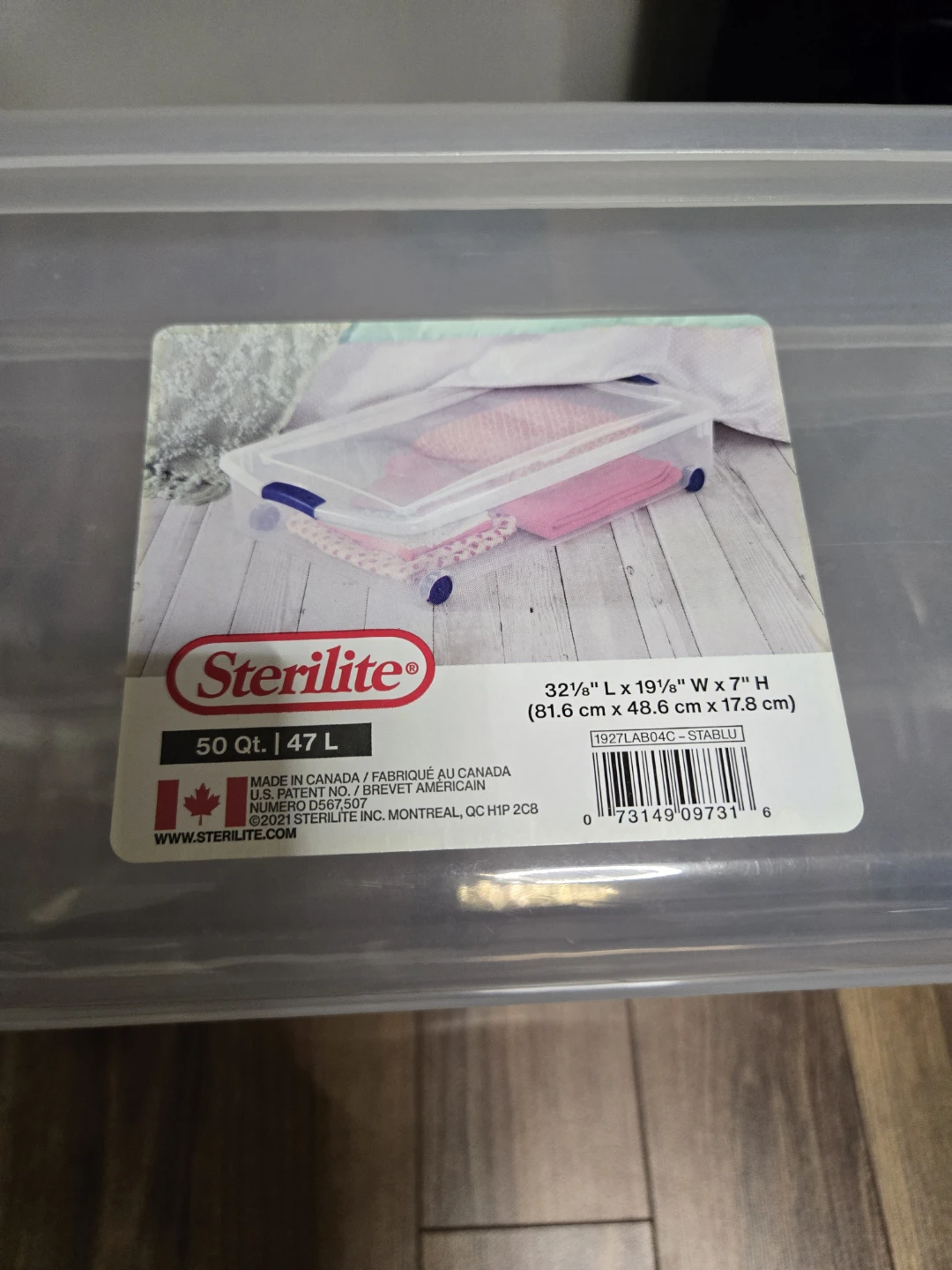 Sterilite 47L Underbed Storage Bin - photo 2