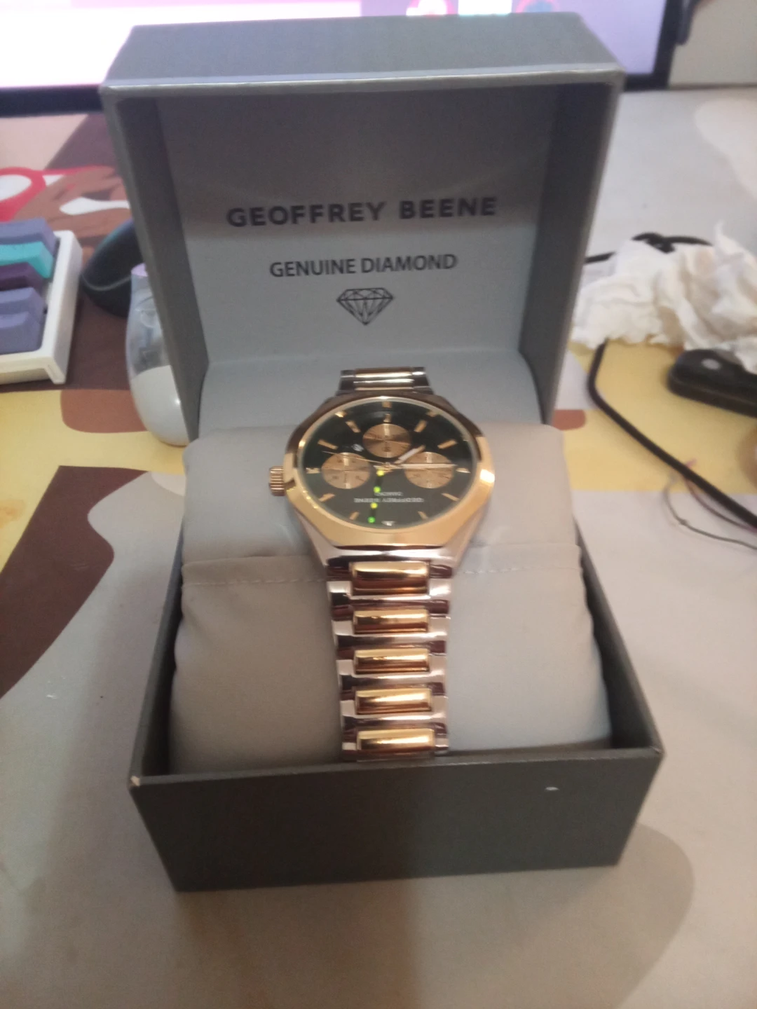 Geoffrey Beene Genuine Diamond Men's Watch