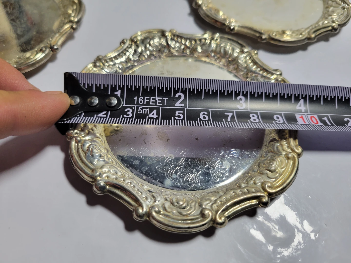 Set of 6 Vintage Silver Plated Coasters - photo 3